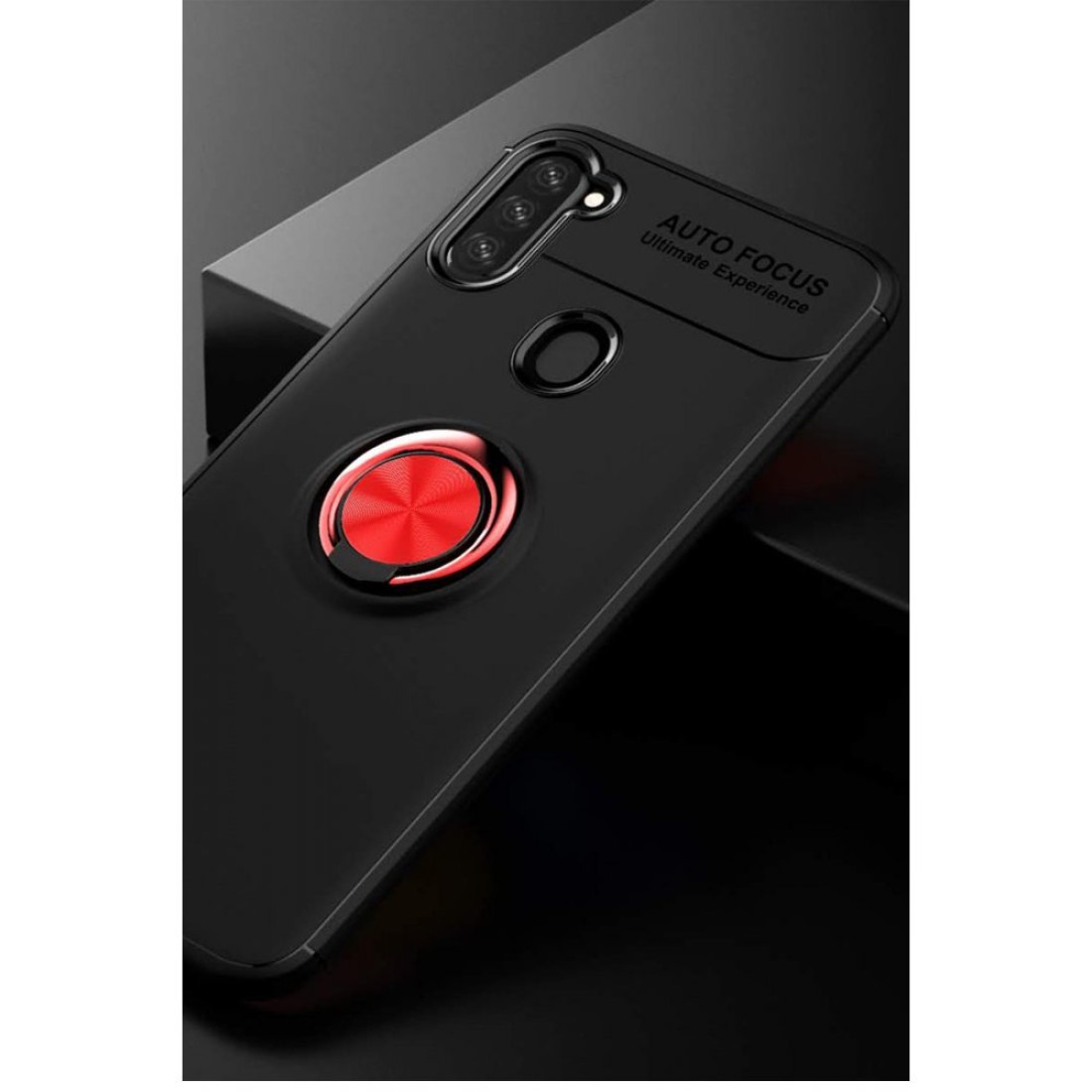 Samsung Galaxy M11 Kılıf Range Yüzüklü Silikon - Siyah-Kırmızı Samsung Galaxy M11 Kılıf Range Yüzüklü Silikon - Siyah-Kırmızı