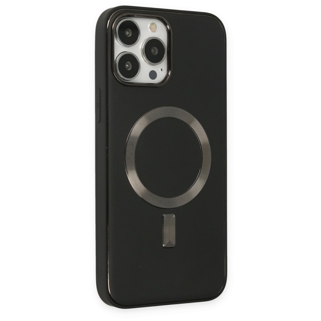  iPhone 13 Pro Max Kılıf Coco Deri Magneticsafe Silikon - Siyah