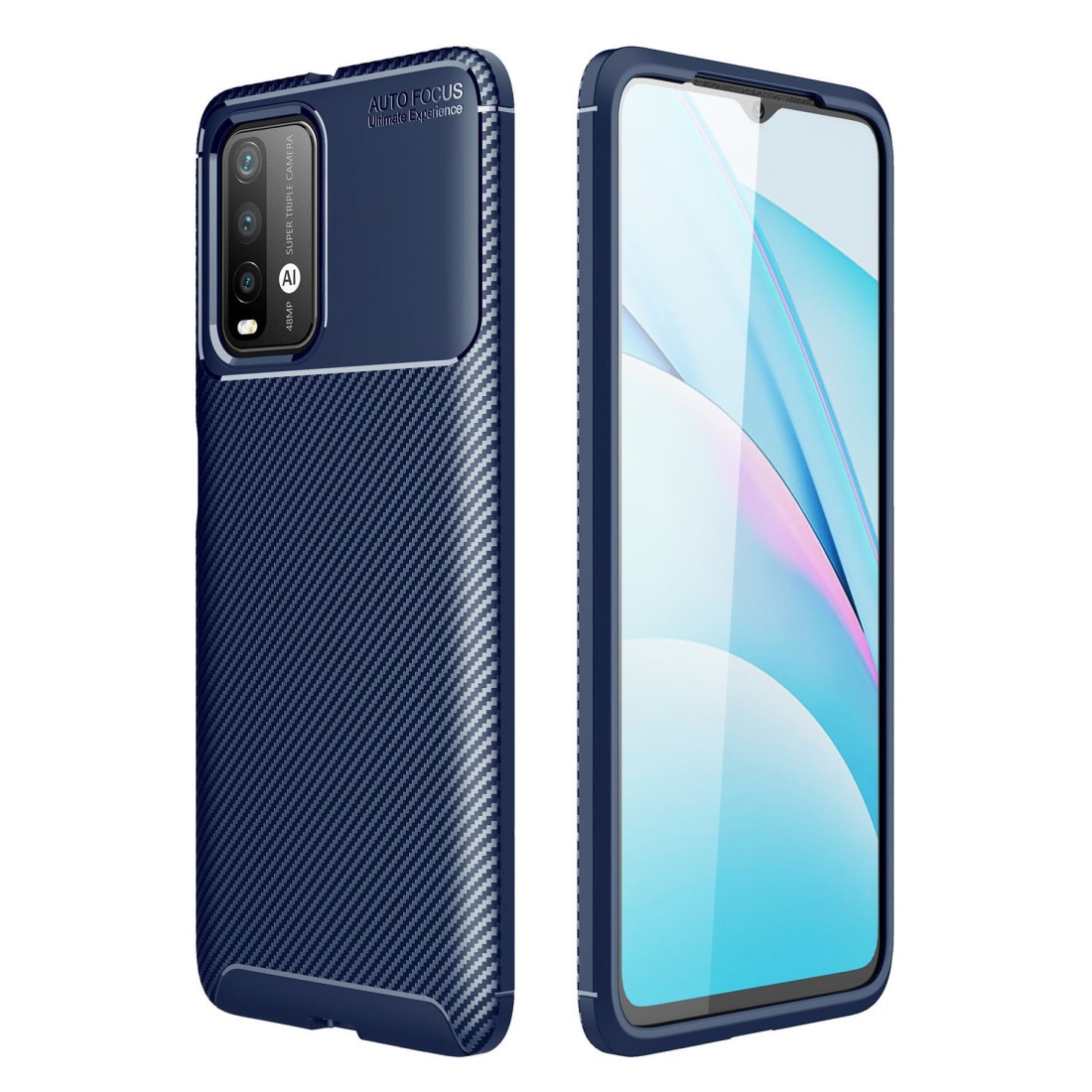  Xiaomi Redmi 9T Kılıf Auto Focus Karbon Kapak - Lacivert