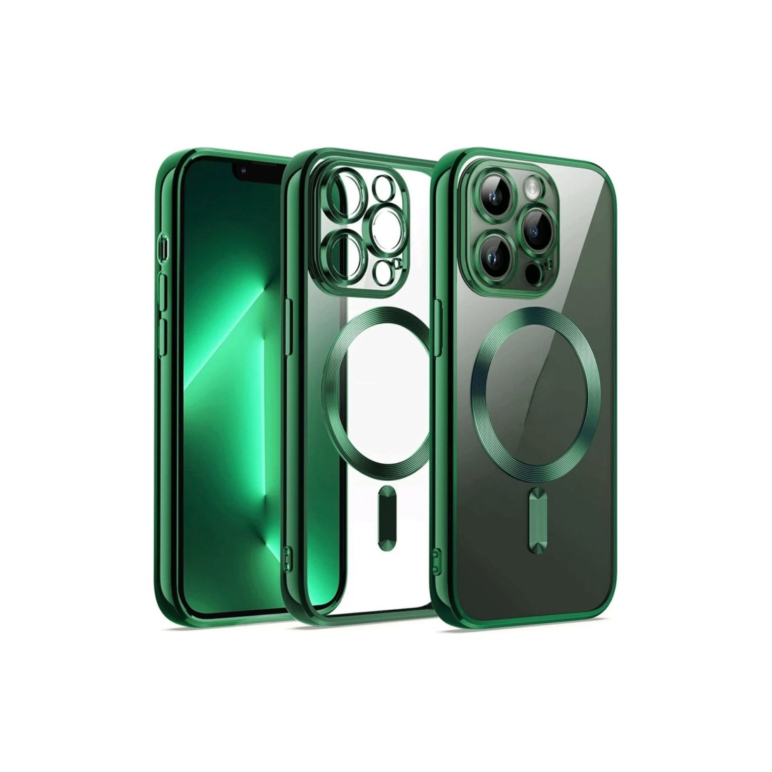  iPhone 12 Pro Kılıf Kross Magneticsafe Kapak - Koyu Yeşil