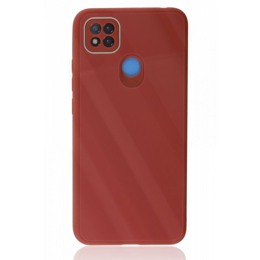  Xiaomi Redmi 9C Kılıf Glass Kapak - Bordo