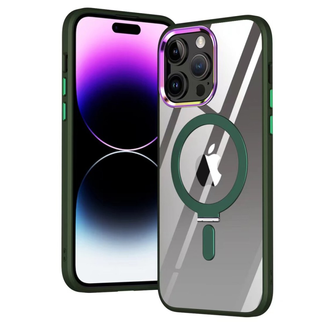  iPhone 14 Pro Kılıf Mudo Magneticsafe Standlı Kapak - Köknar Yeşili