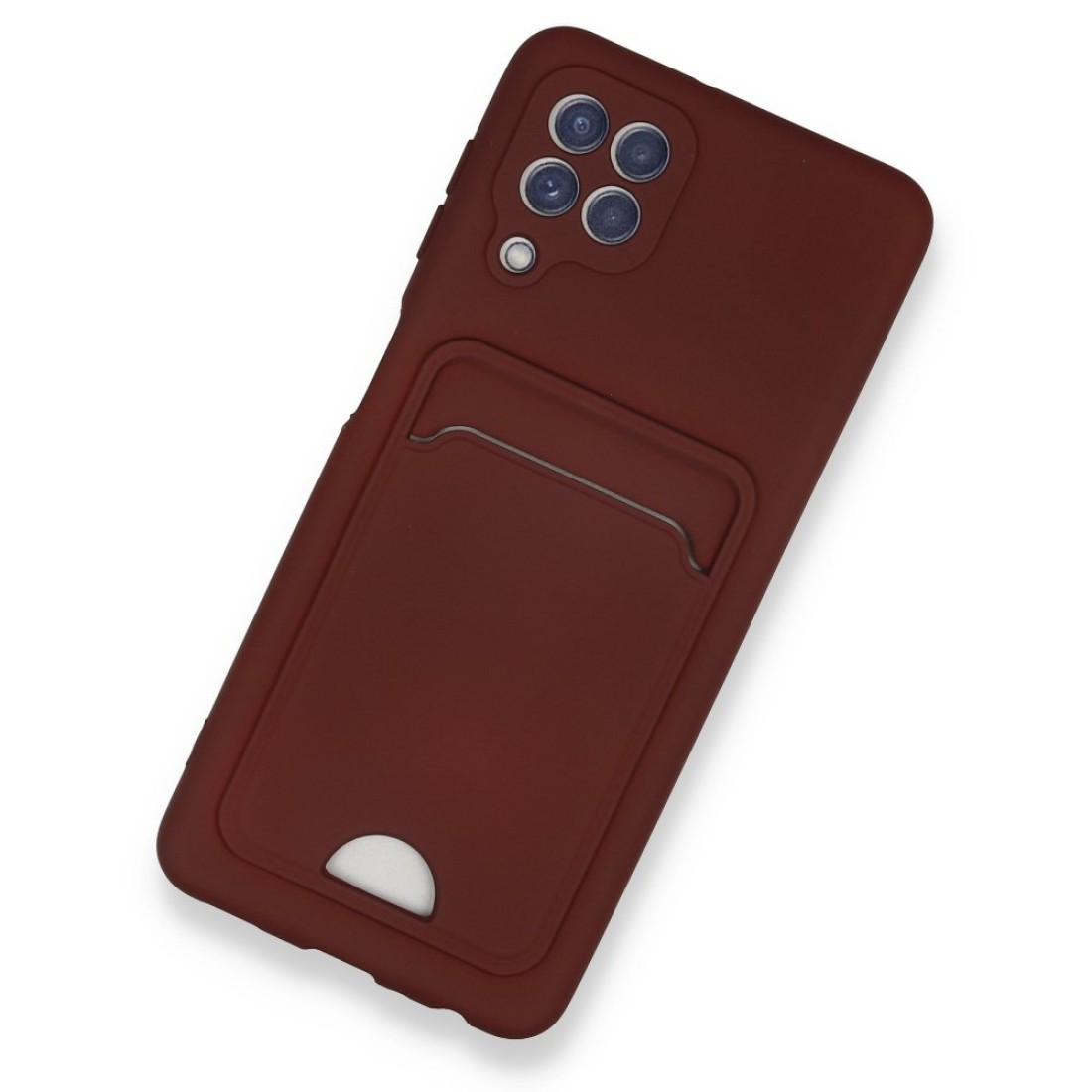  Samsung Galaxy M32 Kılıf Kelvin Kartvizitli Silikon - Bordo