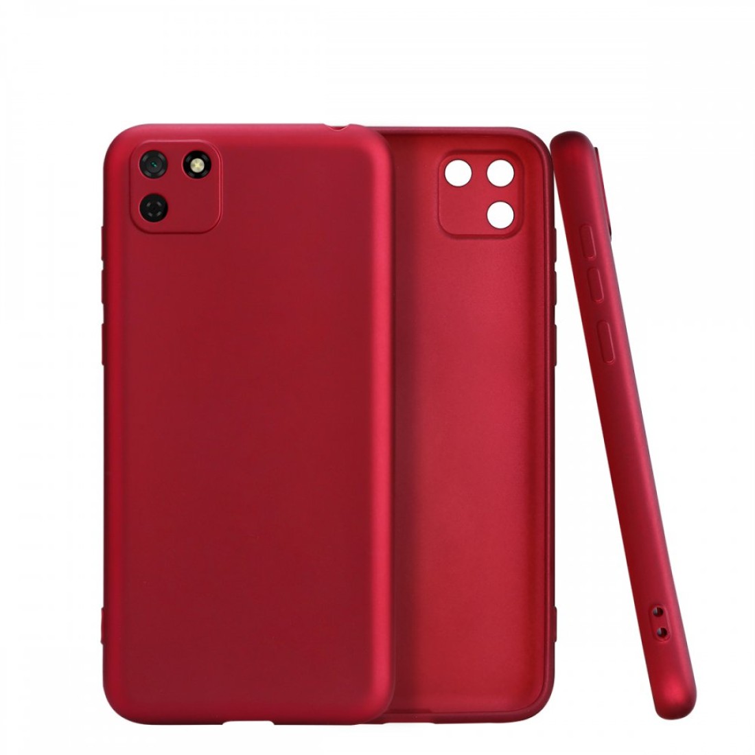  Huawei Y5P Kılıf First Silikon - Bordo