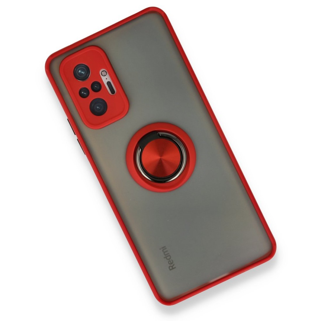 Xiaomi Redmi Note 10 Pro Kılıf Montreal Yüzüklü Silikon Kapak - Kırmızı Xiaomi Redmi Note 10 Pro Kılıf Montreal Yüzüklü Silikon Kapak - Kırmızı