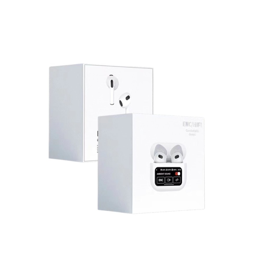 Karler Bass A10 Pro Aktif Gürültü Engelleyici Özellikli Dijital Ekranlı Airpods Bluetooth Kulaklık - Beyaz