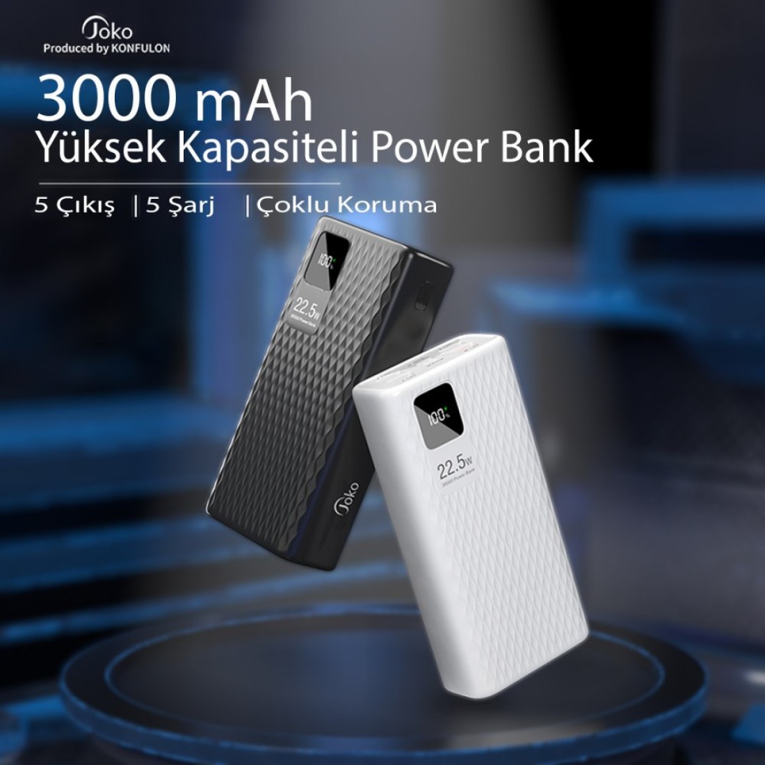 Konfulon A26Q Powerbank 30.000 mAh PD 20W Hızlı Şarj - Beyaz