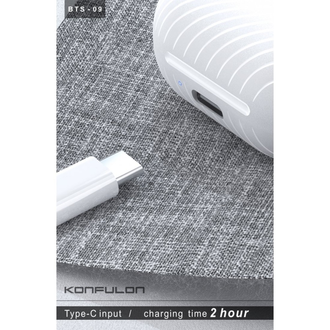 Konfulon BTS09 Kablosuz Airpods Kulaklık - Siyah