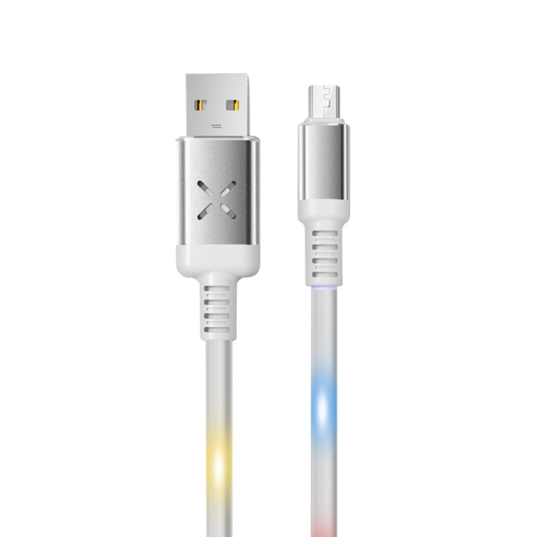 Konfulon DC09 Ses Duyarlı Işıklı Micro USB Kablo 1M 2A - Beyaz