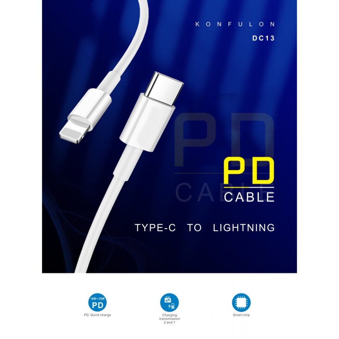 Konfulon DC13 1M 20W Type-C to Lightning Kablo iphone Uyumlu - Kılıf's Konfulon DC13 1M 20W Type-C to Lightning Kablo iphone Uyumlu
