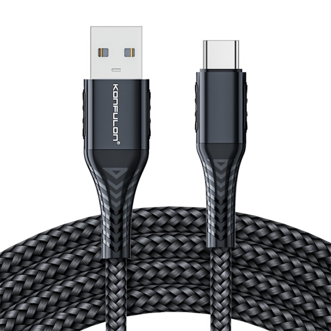 Konfulon DC43 USB 3.0 to Type-C 1M Örgü 60W Hızlı Şarj Kablo - Siyah