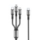 Konfulon DC62 3in1 Type-C to 60W Type-C / 12W Lightning / 15W Micro 1.2M Hızlı Şarj Kablo - Siyah - Kılıf's Konfulon DC62 3in1 Type-C to 60W Type-C / 12W Lightning / 15W Micro 1.2M Hızlı Şarj Kablo - Siyah