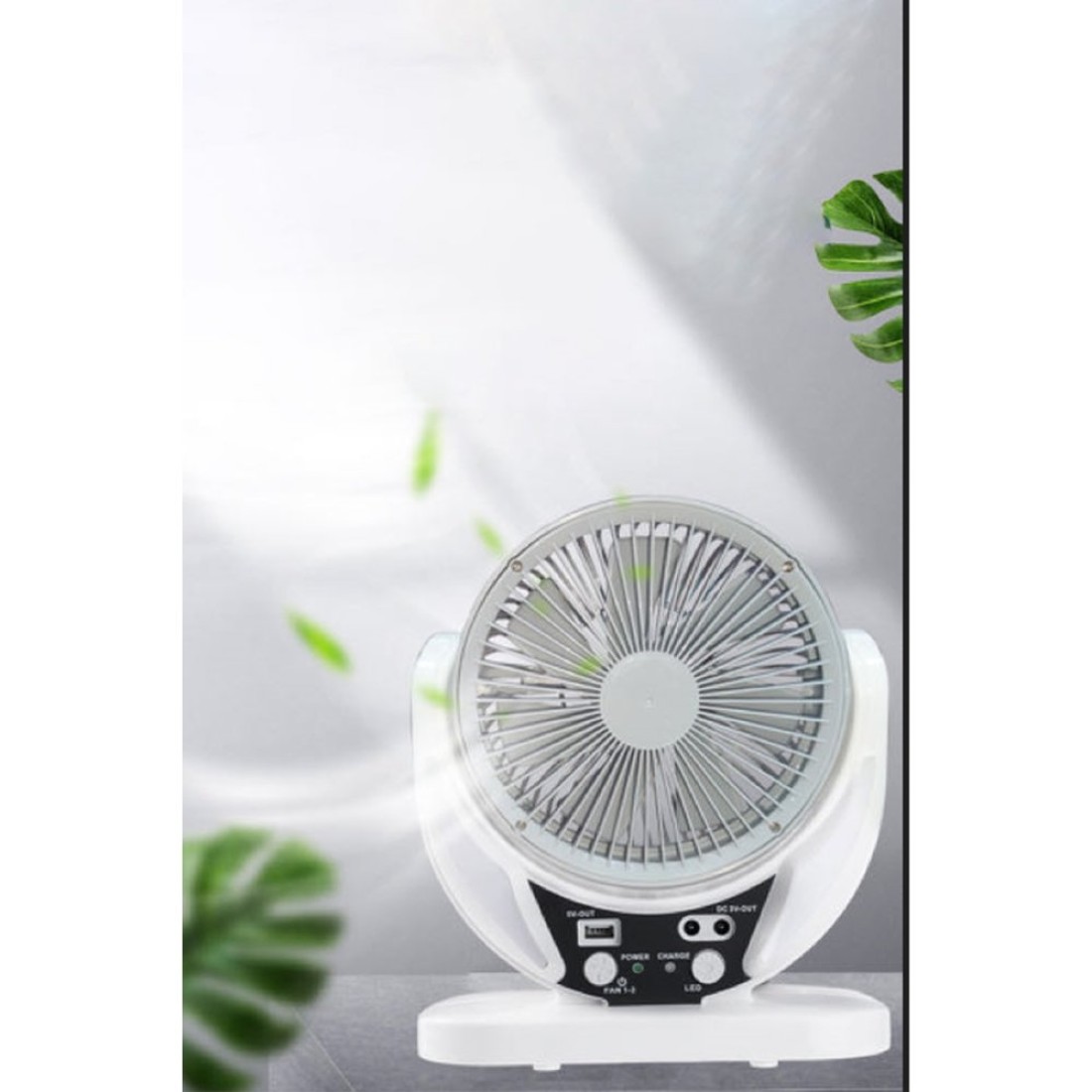 Konfulon FS21 Led Işıklı Masaüstü Soğutma Fanı - Beyaz
