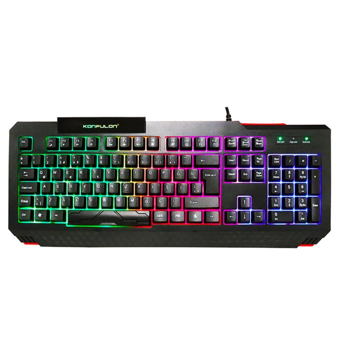 Konfulon V2 RGB Işıklı Türkçe Q Kablolu Gaming Klavye
