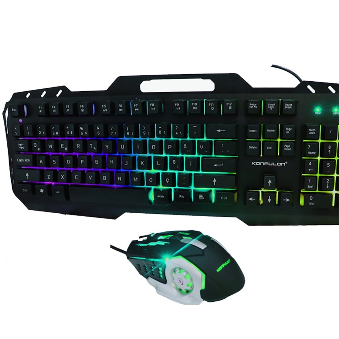 Konfulon W200 RGB Işıklı Türkçe Q Gaming Kablolu Klavye Mouse Set - Kılıf's Konfulon W200 RGB Işıklı Türkçe Q Gaming Kablolu Klavye Mouse Set