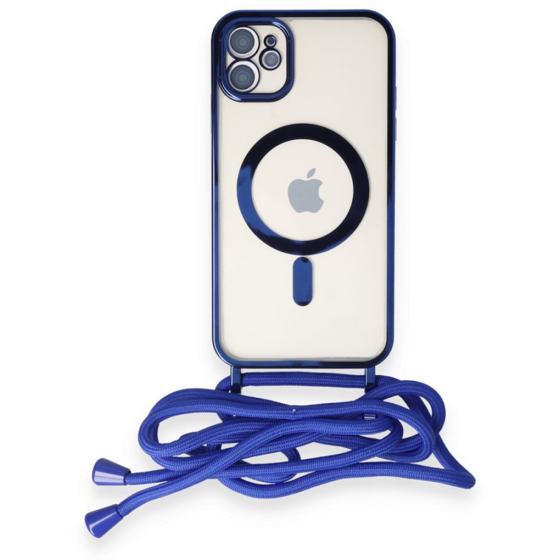 Apple iPhone 11 Kılıf Divo Lazer Askılı Magsafe Kapak - Mavi