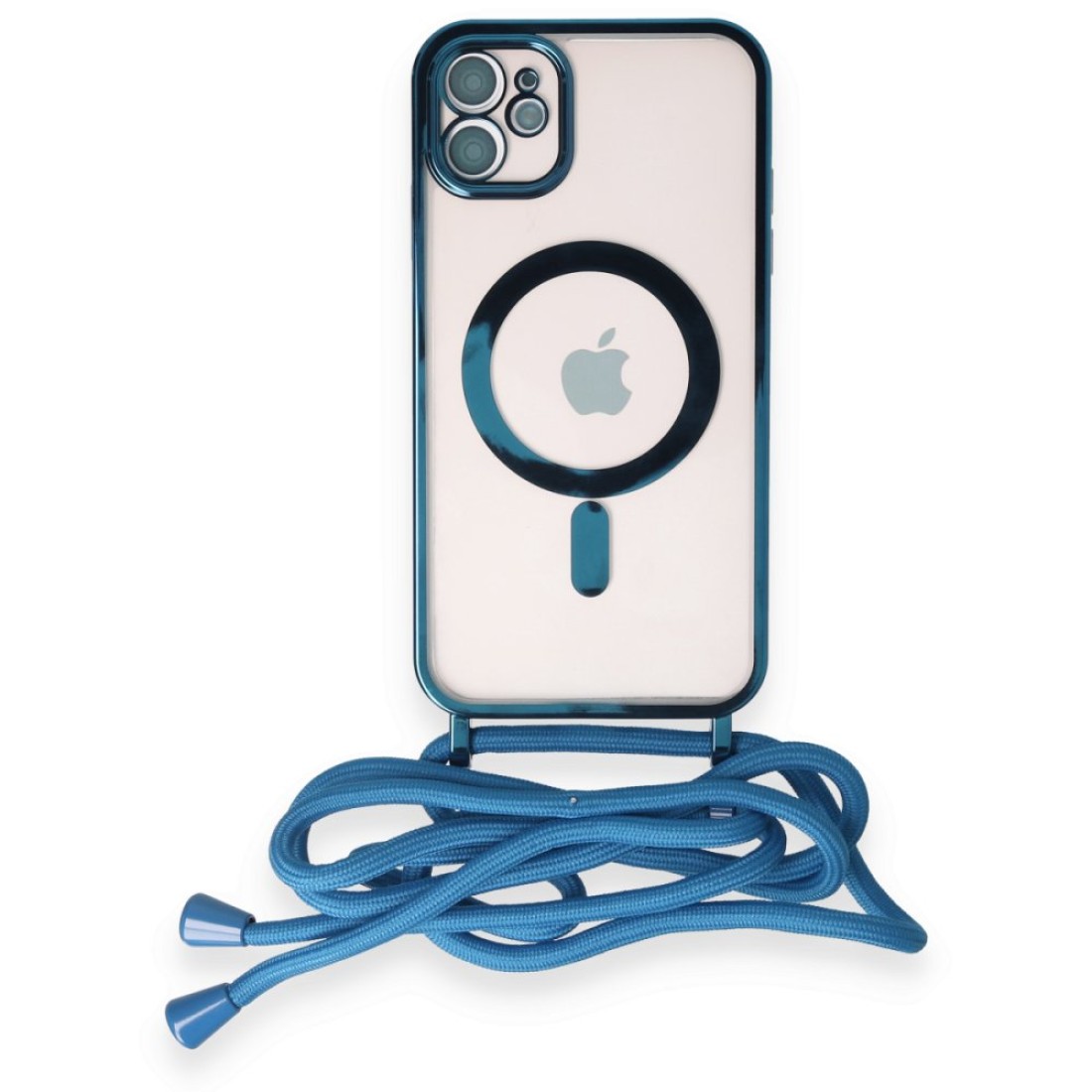 Apple iPhone 11 Kılıf Divo Lazer Askılı Magsafe Kapak - Sierra Blue
