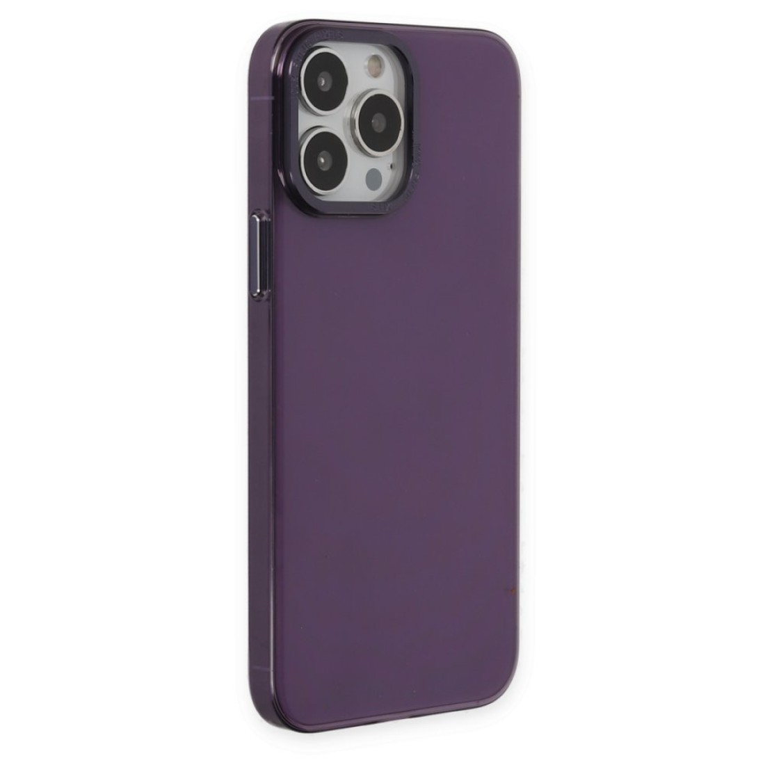 iPhone 13 Pro Max Kılıf Anka PC Sert Metal Kapak - Mor