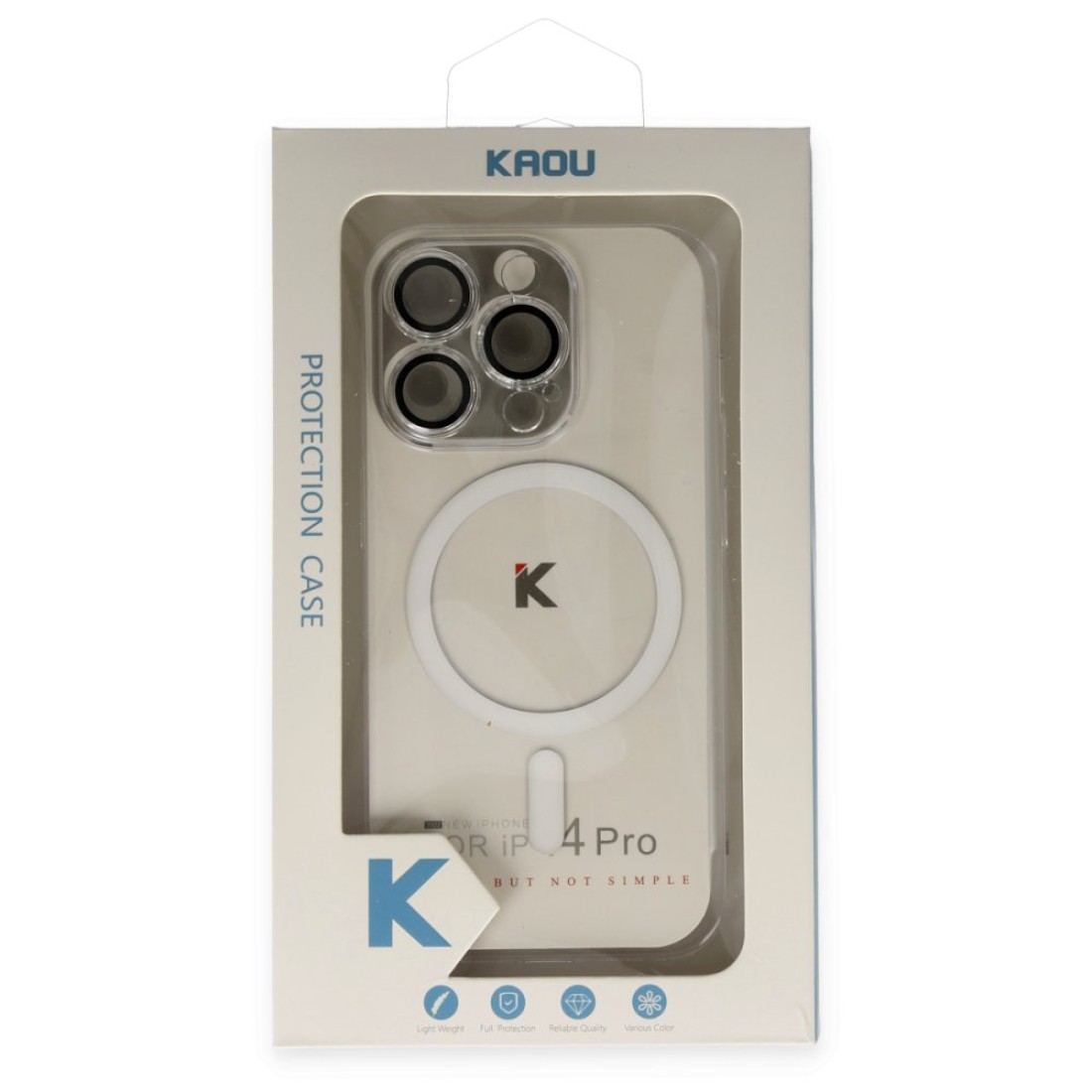 iPhone 13 Pro Max Kılıf Kaou Magneticsafe Slim Kapak - Şeffaf