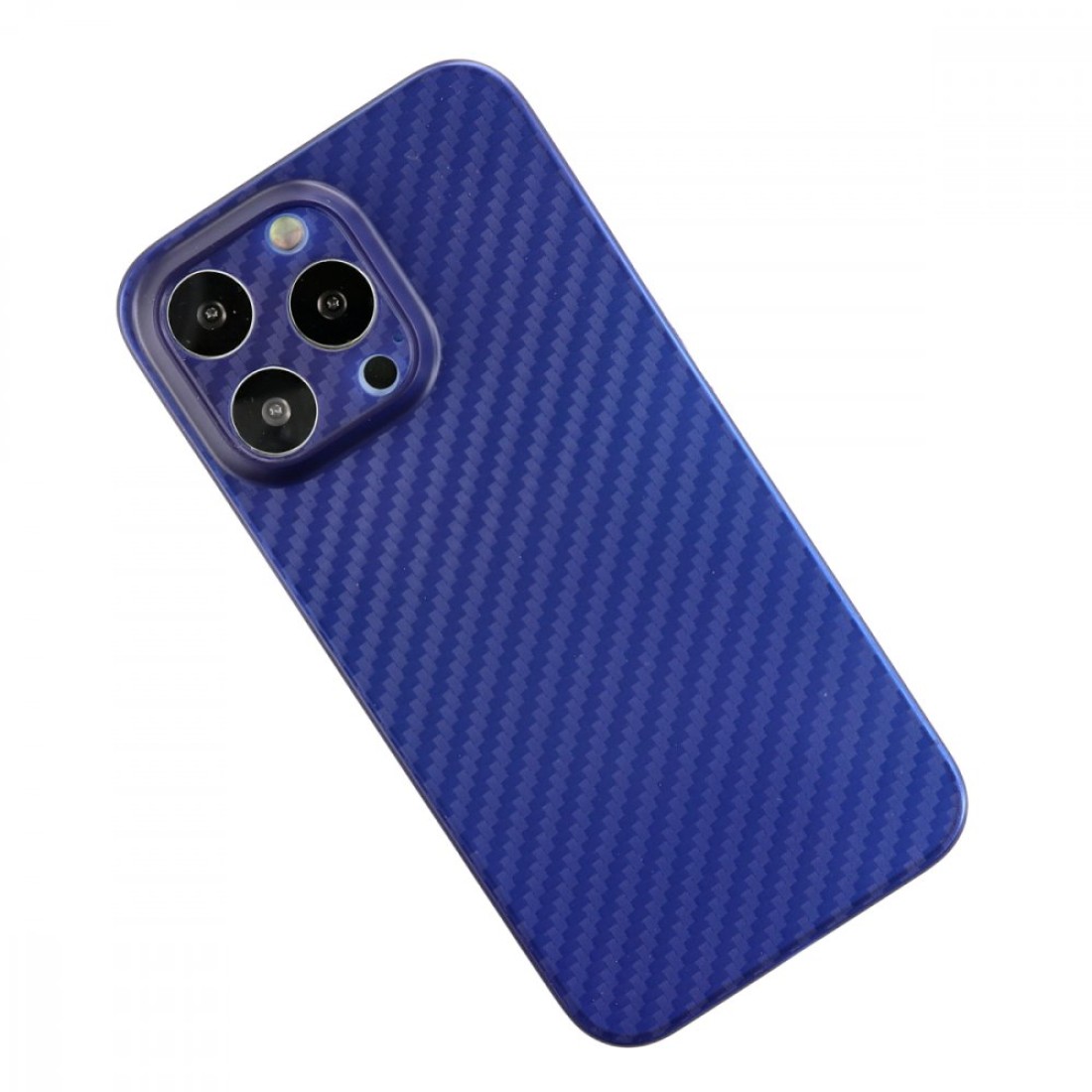 iPhone 13 Pro Max Kılıf Karbon PP Silikon - Mavi