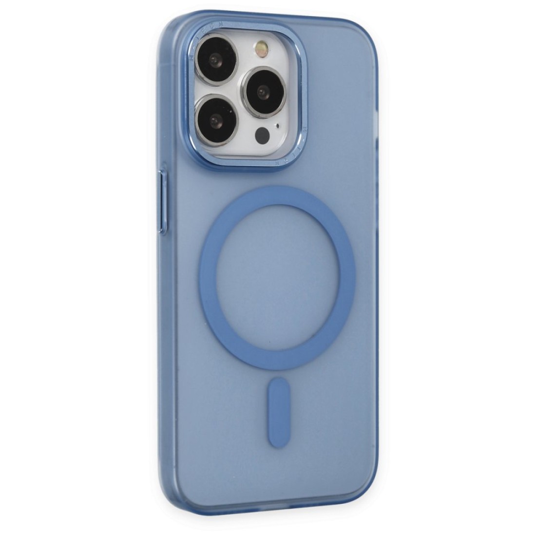 iPhone 13 Pro Max Kılıf Lodos Magneticsafe Mat Kapak - Sierra Blue