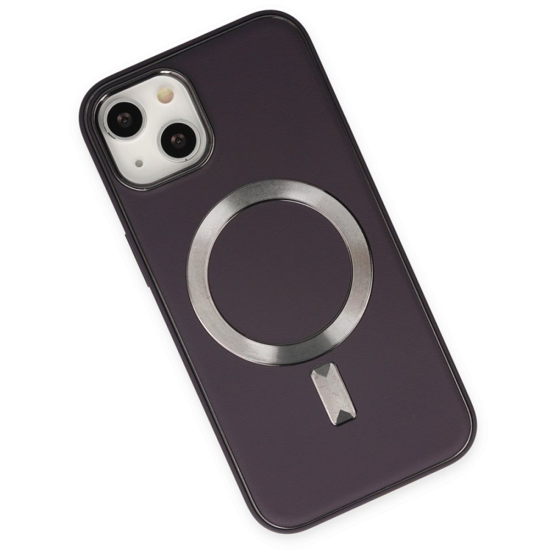 iPhone 14 Kılıf Coco Deri Magneticsafe Silikon - Siyah
