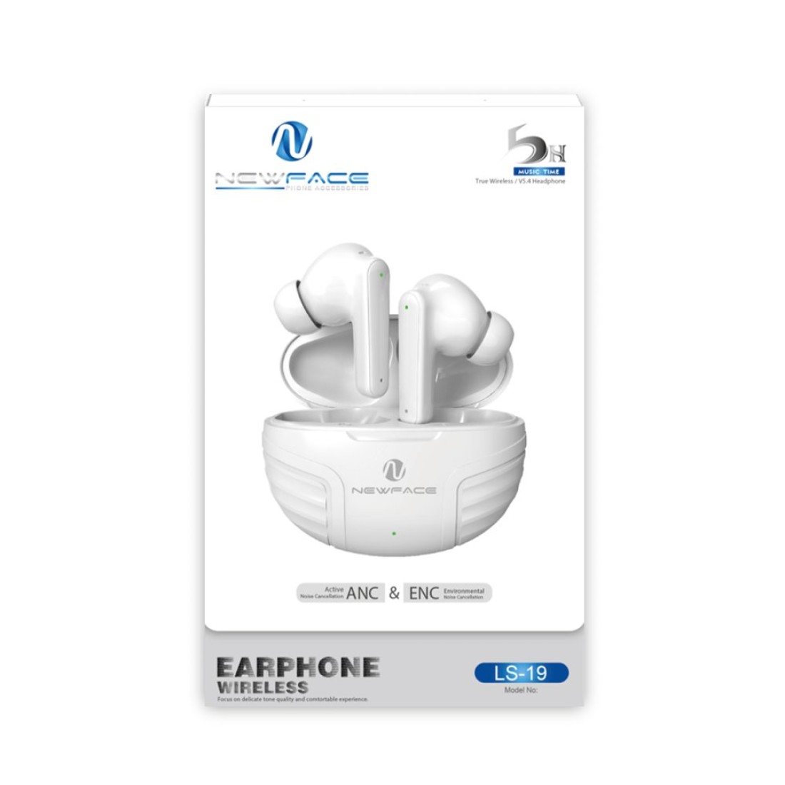 LS-19 Aktif Gürültü Engelleyici Özellikli Bluetooth 5.4 Kablosuz Airpods Kulaklık - Krem