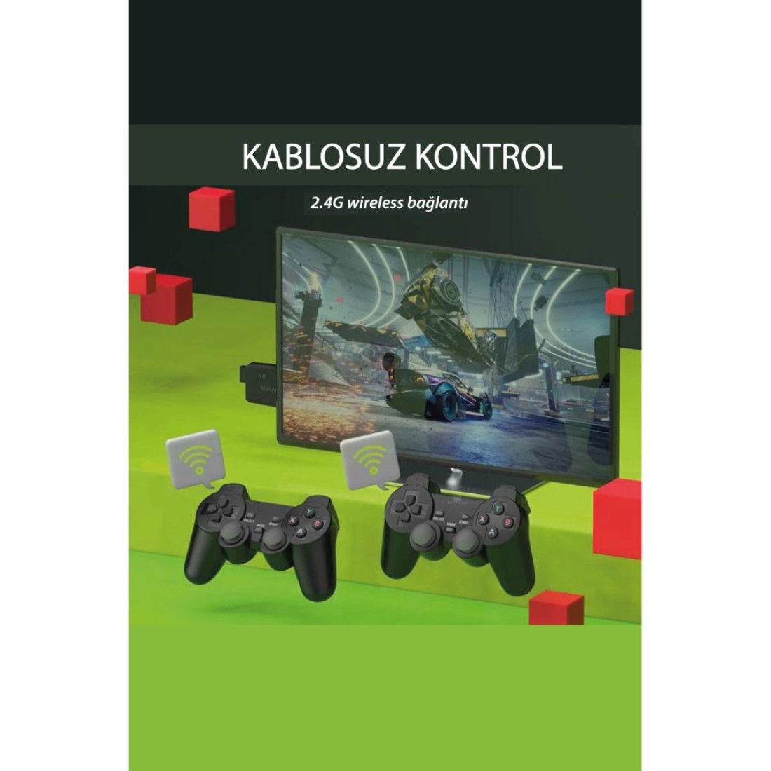 M8 64GB Dual Pad 4K Game Stick - Siyah - Kılıf's M8 64GB Dual Pad 4K Game Stick - Siyah