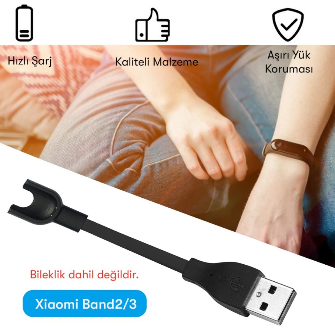 MC03 Şarj Adaptörü Xiaomi Mi Band 2/3 - Kılıf's MC03 Şarj Adaptörü Xiaomi Mi Band 2/3