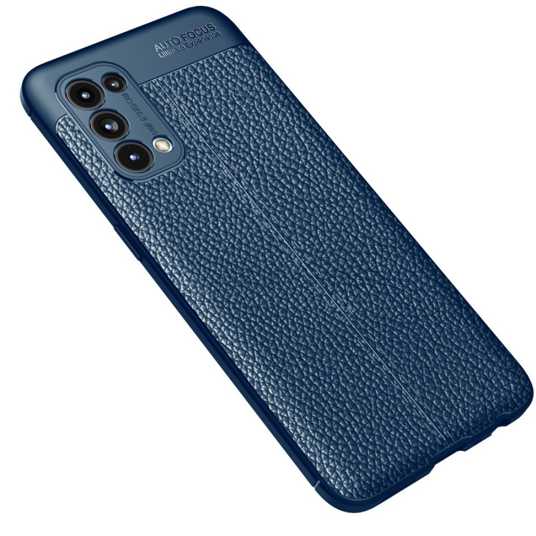 Oppo Reno 5 Kılıf Focus Derili Silikon - Lacivert