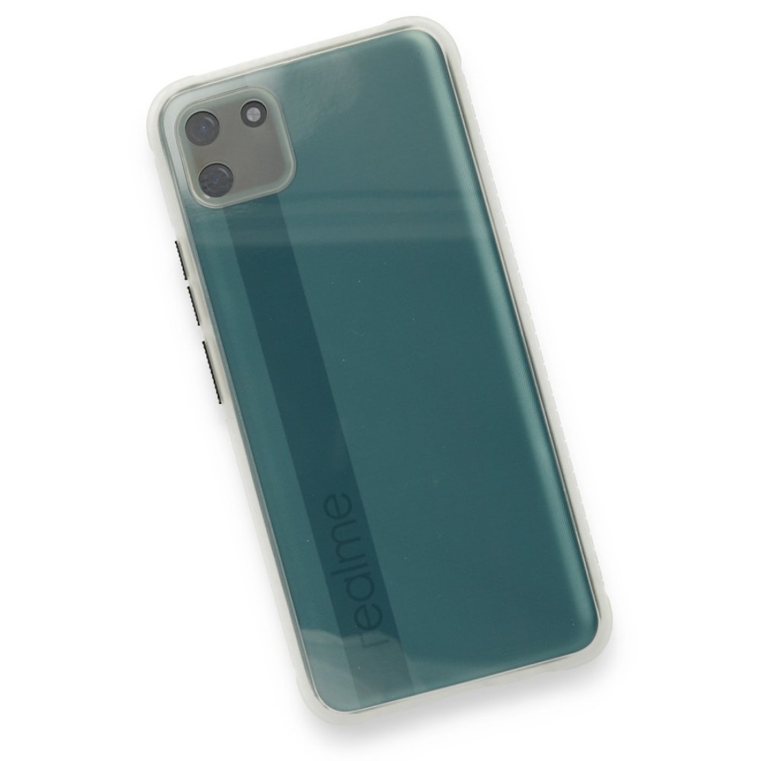 Realme C11 Kılıf Miami Şeffaf Silikon - Kırmızı