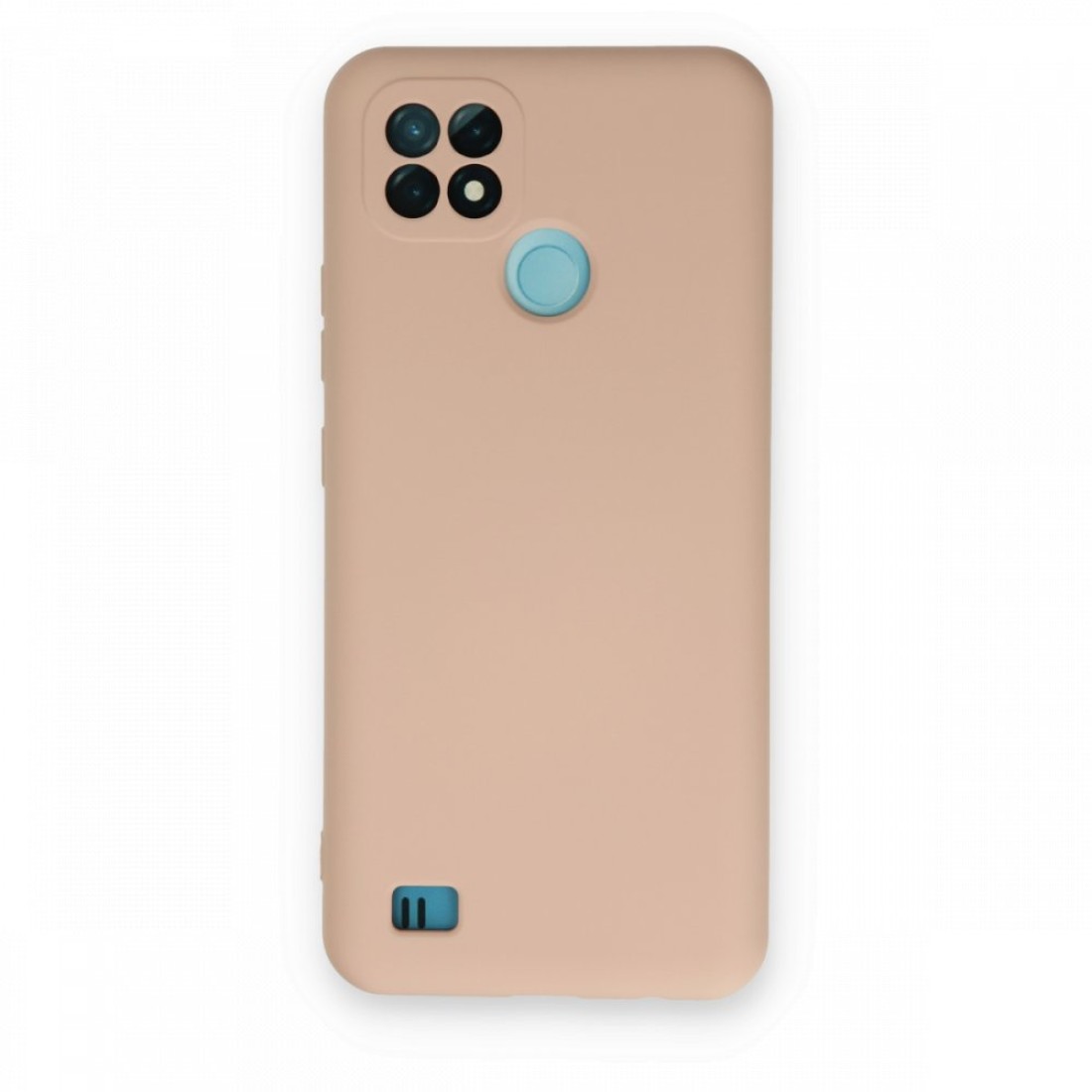 Realme C21 Kılıf Nano içi Kadife Silikon - Pudra