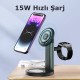 S36-A 3in1 Kablosuz Şarj Masaüstü Set - Siyah - Kılıf's S36-A 3in1 Kablosuz Şarj Masaüstü Set - Siyah