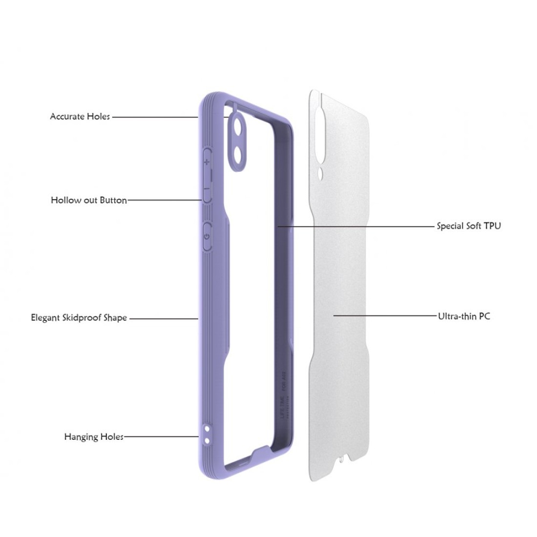 Samsung Galaxy A02 Kılıf Platin Silikon - Siyah - Kılıf's Samsung Galaxy A02 Kılıf Platin Silikon - Siyah