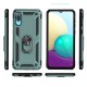 Samsung Galaxy A02 Kılıf Sofya Yüzüklü Silikon Kapak - Siyah