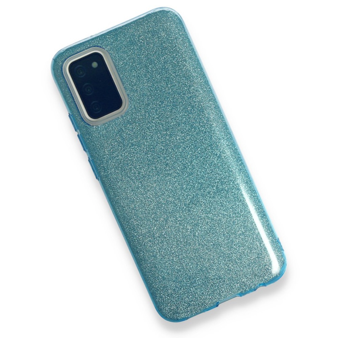 Samsung Galaxy A02S Kılıf Simli Katmanlı Silikon - Kırmızı
