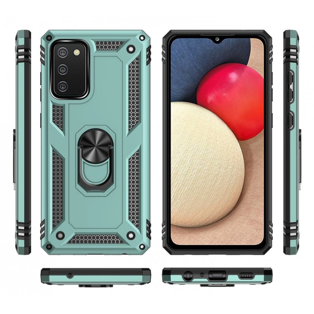 Samsung Galaxy A02S Kılıf Sofya Yüzüklü Silikon Kapak - Siyah - Kılıf's Samsung Galaxy A02S Kılıf Sofya Yüzüklü Silikon Kapak - Siyah