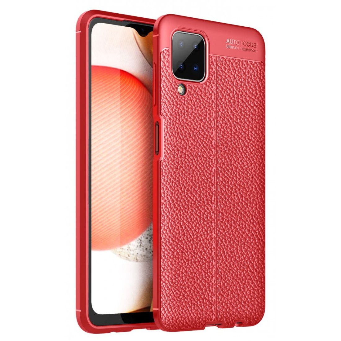Samsung Galaxy M12 Kılıf Focus Derili Silikon - Kırmızı