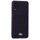 Samsung Galaxy A12 Kılıf Kelvin Kartvizitli Silikon - Siyah