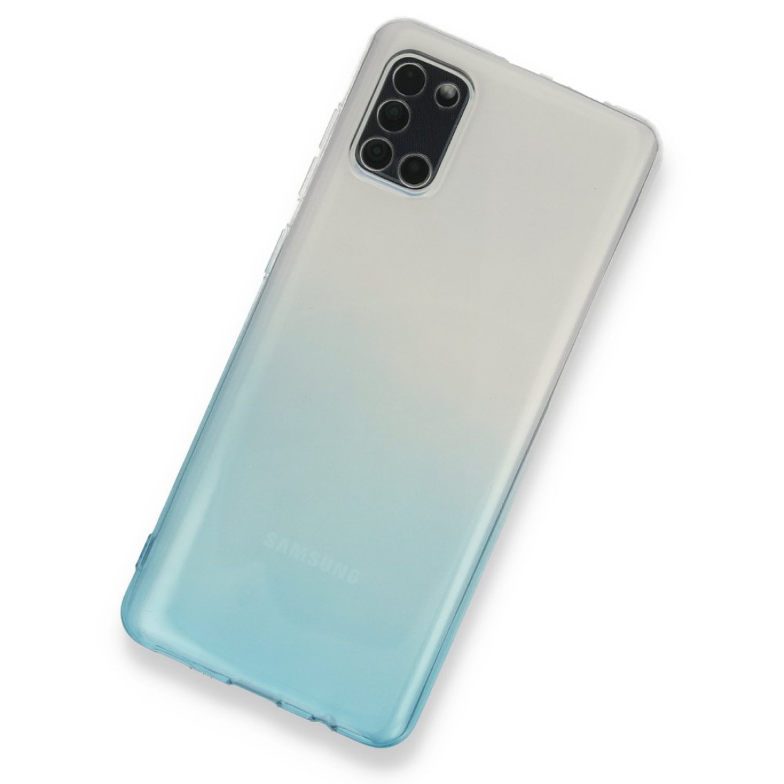 Samsung Galaxy A31 Kılıf Lüx Çift Renkli Silikon - Mavi - Kılıf's Samsung Galaxy A31 Kılıf Lüx Çift Renkli Silikon - Mavi