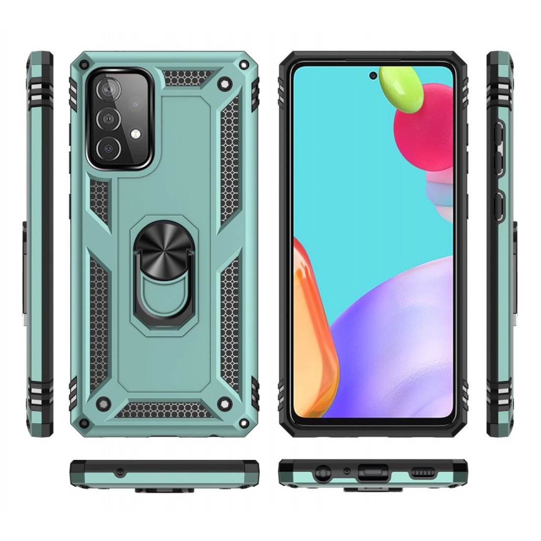 Samsung Galaxy A52 Kılıf Sofya Yüzüklü Silikon Kapak - Siyah - Kılıf's Samsung Galaxy A52 Kılıf Sofya Yüzüklü Silikon Kapak - Siyah