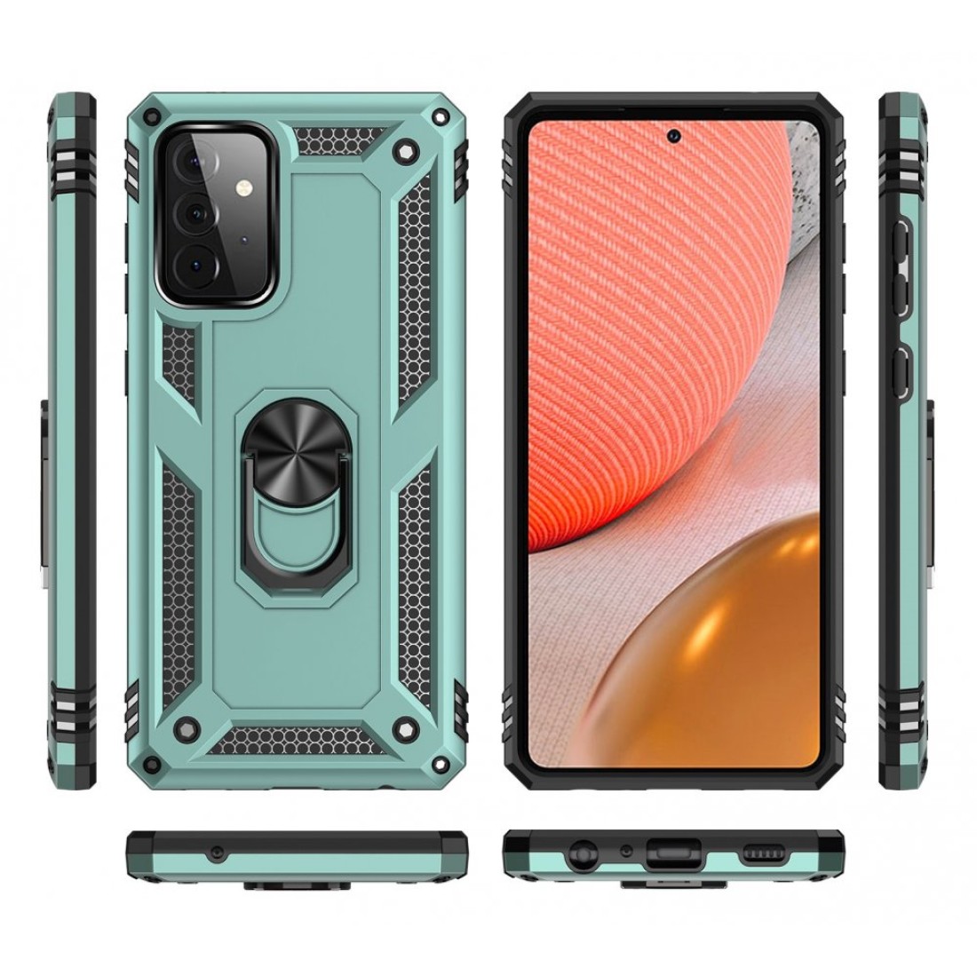Samsung Galaxy A72 Kılıf Sofya Yüzüklü Silikon Kapak - Siyah - Kılıf's Samsung Galaxy A72 Kılıf Sofya Yüzüklü Silikon Kapak - Siyah