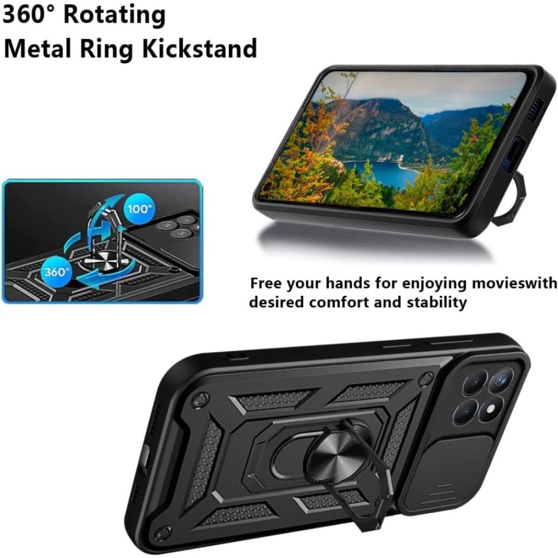 Samsung Galaxy M15 Kılıf Pars Lens Yüzüklü Silikon - Siyah - Kılıf's Samsung Galaxy M15 Kılıf Pars Lens Yüzüklü Silikon - Siyah