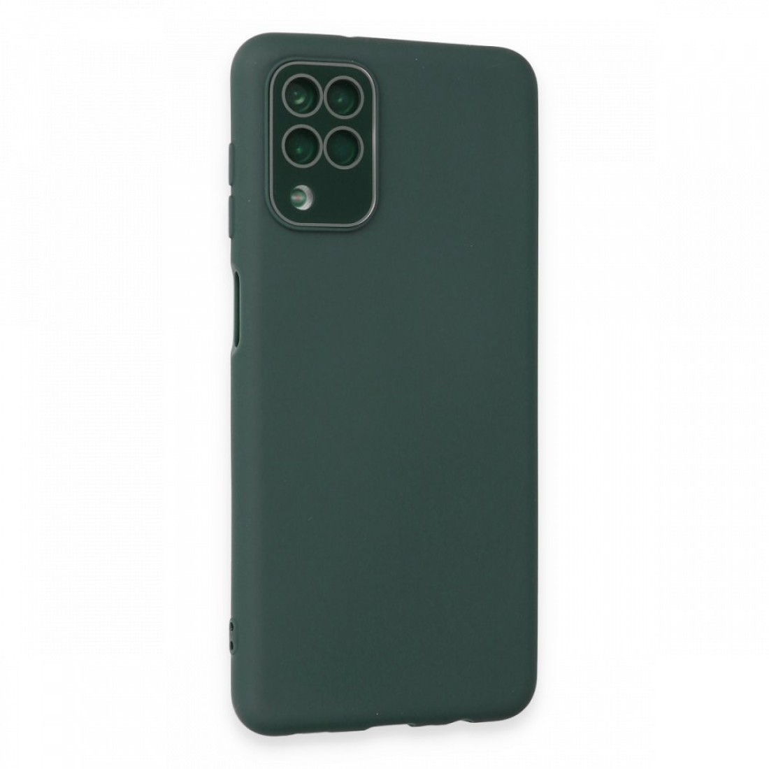 Samsung Galaxy M22 Kılıf Lansman Glass Kapak - Koyu Yeşil