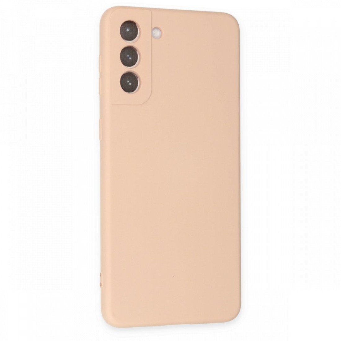Samsung Galaxy S21 FE Kılıf Nano içi Kadife Silikon - Pudra