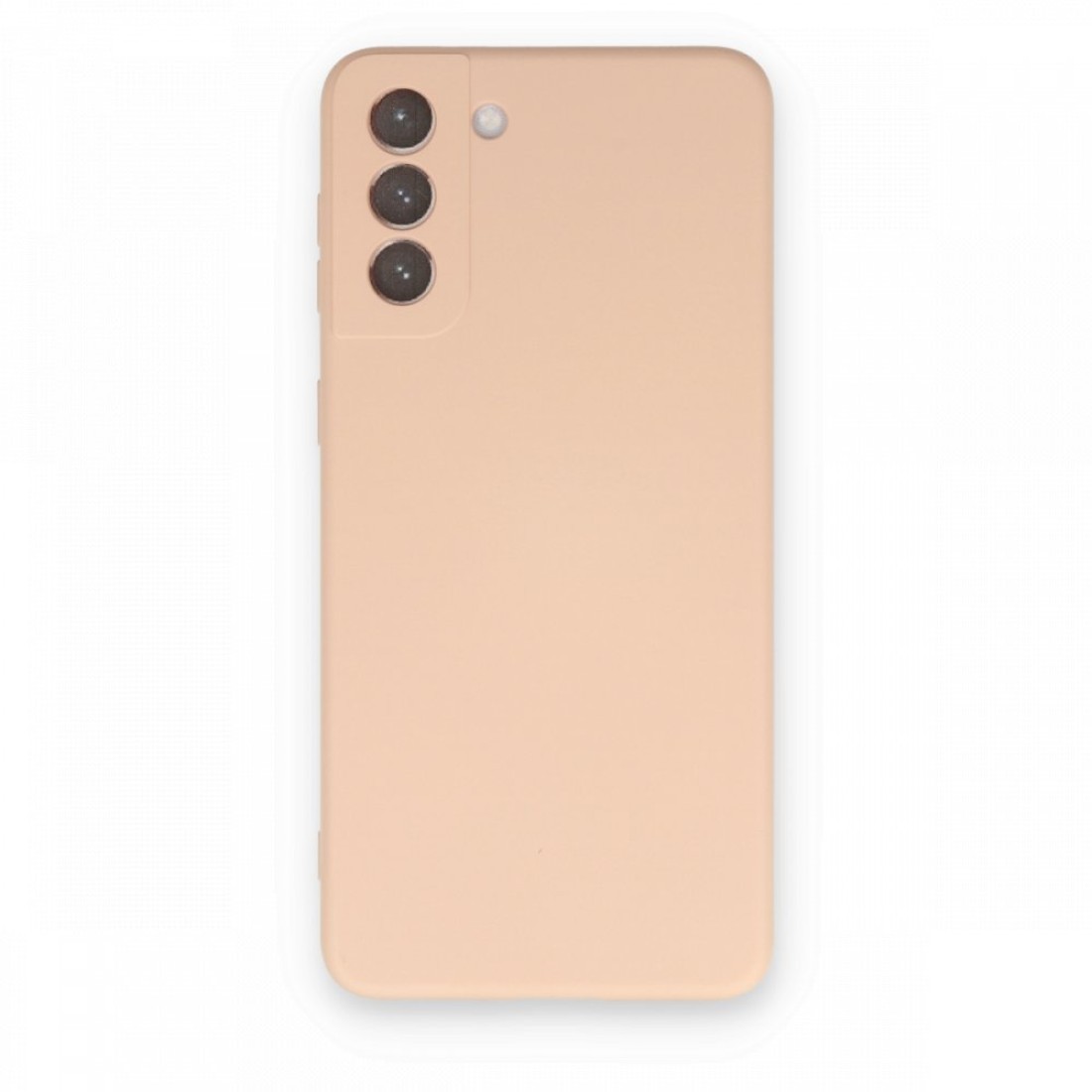 Samsung Galaxy S21 Plus Kılıf Nano içi Kadife Silikon - Pudra