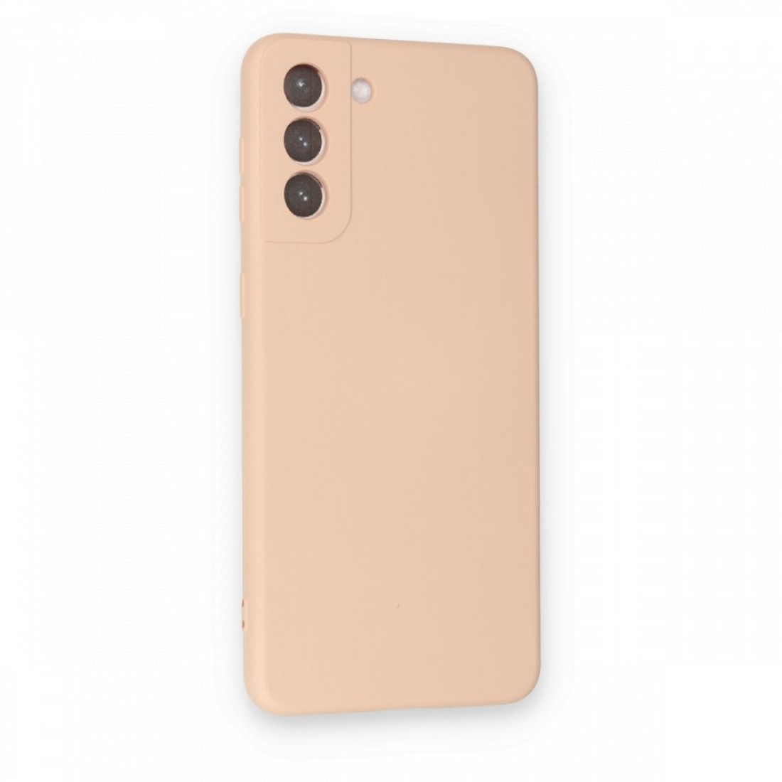 Samsung Galaxy S21 Plus Kılıf Nano içi Kadife Silikon - Pudra