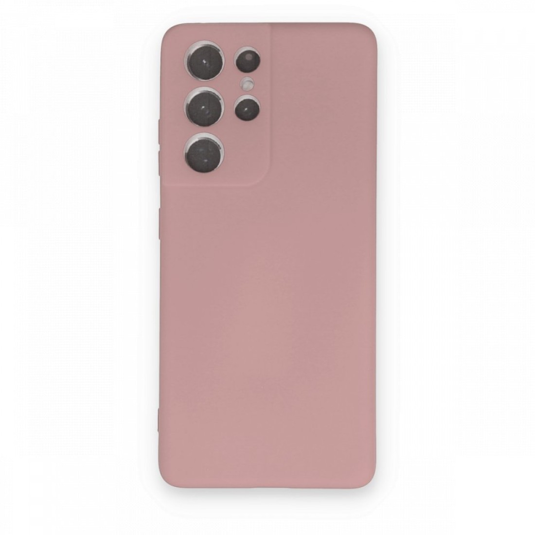 Samsung Galaxy S21 Ultra Kılıf Nano içi Kadife Silikon - Pudra