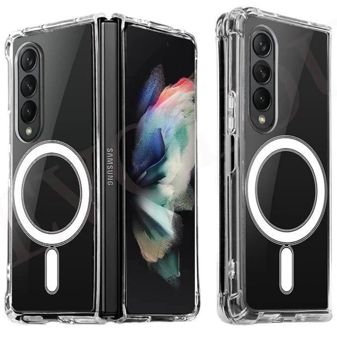 Samsung Galaxy Z Fold 4 Kılıf Magneticsafe Şeffaf Silikon - Şeffaf