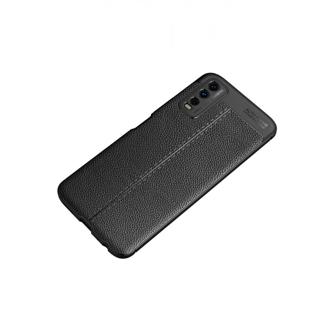 Vivo Y20 Kılıf Focus Derili Silikon - Lacivert